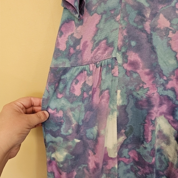 LOGO by Lori Goldstein Tie dye High low midi dress Size Large Petite - Picture 9 of 12